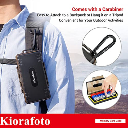Kiorafoto SD Card Case w 36PCS Individual Clear Plastic Memory Card Holder - color: for 36 SD Cards（With Box）