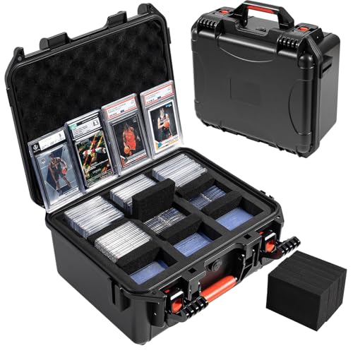 QINGUANG Graded Card Storage Box, Card Case with 6 Foam Dividers - size: 3 Rows upgraded
