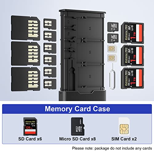 BUDI Pop-up Design Memory Card Case Crush & Shockproof Memory Card Wallet for Micro SD SDXC SDHC TF Cards and 6 SD Cards/Micro SDHC/Micro SDXC TF Card Holder Organizer,Case Storage (mini case) - size: mini case