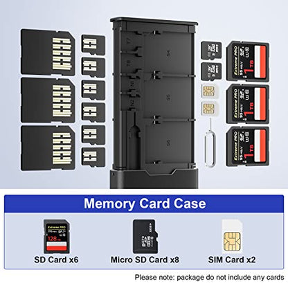 BUDI Pop-up Design Memory Card Case Crush & Shockproof Memory Card Wallet for Micro SD SDXC SDHC TF Cards and 6 SD Cards/Micro SDHC/Micro SDXC TF Card Holder Organizer,Case Storage (mini case) - size: mini case
