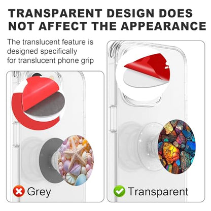 Adhesive Sticky Pads for Socket Grips Mounting, 10pcs Double-Sided Extra Clear Round Tape Replacement for Base Back of Phone Collapsible Grips & Stand, 35mm/ 1.38" Circle Thin Stickers (Transparent) - color: Transparent