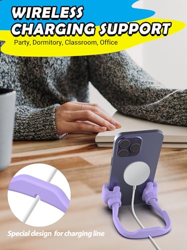 4 Pack Thumbs Up Lazy Phone Holder Stocking Stuffers for Teen Boys Girls - color: Black & Purple & White & Yellow, size: 4