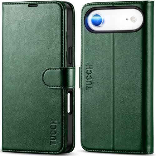 TUCCH Wallet Case for iPhone Air (6.5") 2025, 4 Card Holders, Evergreen | RFID Blocking, Viewing Stand, Shockproof TPU Shell, PU Leather, Magnetic Closure, Protective Folio Flip Cover - color: Evergreen