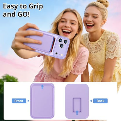 for iPhone 17 Pro Max Case w/Detachable MagSafe Wallet-Purple | RFID Blocking Card Holder&Kickstand, Military-Grade Drop & Raised Camera Protection for Travel & Commute - color: Purple