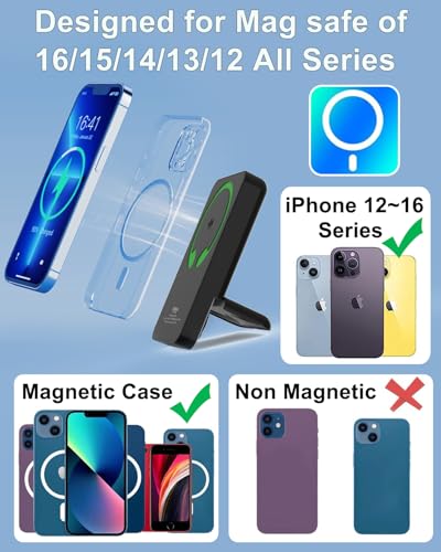 3-in-1 Magnetic Wireless Power Bank 5000mAh, Black - color: black