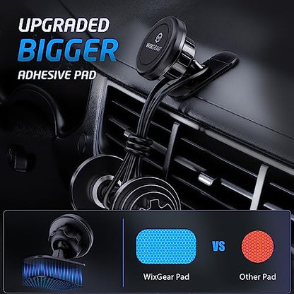 Magnetic Car Mount [2-Pack] - Universal Stick-On Dashboard Magnetic Phone Holder for Car, Strong Magnet Mount for Cell Phones & Mini Tablets with Swift-Snap Technology