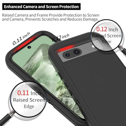 Compatible with Google Pixel 8A Case, with Belt Clip Holster Heavy Duty Rugged Shockproof Full Body Protection Kickstand Phone case for Google Pixel 8A 5G (Black) - color: Black
