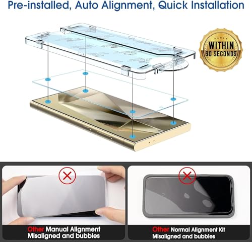 amFilm OneTouch for Samsung Galaxy S24 Ultra Screen Protector TemperedGlass - size: S24U-6.8"