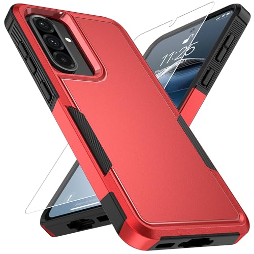 Vinve for Samsung Galaxy A36 5G Case with HD Screen Protector, Military-Grade Shockproof & Dual-Layer Protection, Anti-Slip Grip Design Phone Case, Red - color: Red, size: Galaxy A36 5G