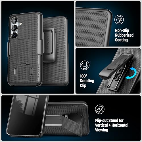 Encased DuraClip for Samsung Galaxy S26 Belt Clip Case with Phone Holster and Kickstand - size: S26