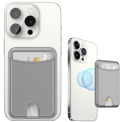Miroddi for MagSafe Wallet, 4 Cards Holder, Stronger Magnetic Phone Wallet - color: Grey