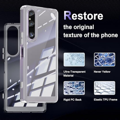 Case for Sony Xperia 1 V, Military Grade Drop Protection Phone Case, Yellowing Resistant, Anti-Scratch Hard PC Back, Shockproof Hard Ultra-Thin Protective Cover, Clear - size: Sony Xperia 1 V