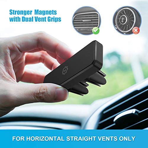 Magnetic Mount, Universal Air Vent Magnetic Phone Holder for Car, for Cell Phones and Mini Tablets,with Double Prongs and Extra Strong with 8 Magnets for Big Phones!