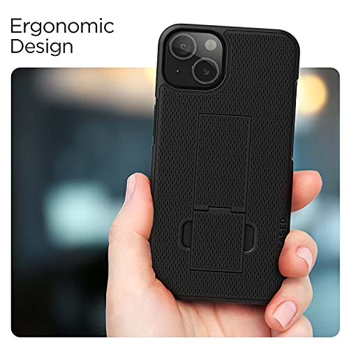 Encased DuraClip Designed for iPhone 13 MINI Belt Clip Case (2021) Slim Phone Cover with Holster (Black) - size: iPhone 13 Mini
