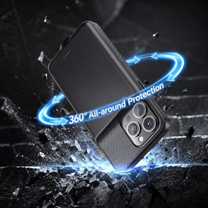 Battery Case for iPhone 14 Pro Max/14 Plus/13 Pro Max/12 Pro Max, Rechargeable Case Charger Soft TPU Anti-Slip Slim 8500mAh 15W Fast Charging Juice Box for 12/13/14 Pro Max/14 Plus 6.7inch-Black
