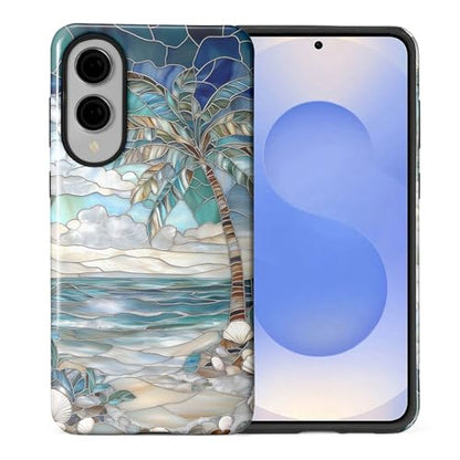 Case for Samsung Galaxy S25 Edge,Anti-Scratch Full-Body Cover Shockproof Slim Design Case,PC Hard Shell & Silicone Inner Bumper -Beach Palm Tree - color: Beach Palm Tree, size: Galaxy S25 Edge
