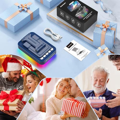JTEMAN Gifts for Men Women Phone Stand Bluetooth Speaker with Light and Charging Function, 360 Rotating Phone Holder Cool Tech Mom Dad Gifts Husband Unique Birthday Gift Ideas - Blue - color: Blue