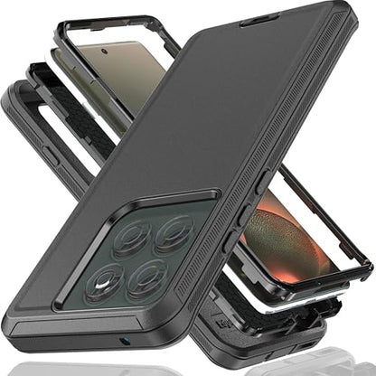 for Moto Edge 2025 Phone Case 3 in 1 Shockproof TPU Hard PC Bumper Drop-Proof Shell Black - color: Black
