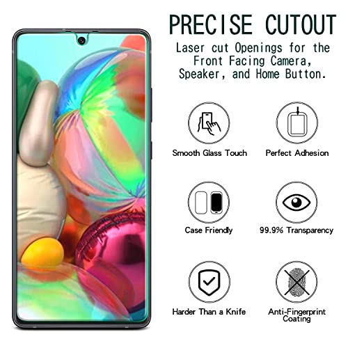 KAREEN 2 Pack Screen Protector for Samsung Galaxy A71, A71 5G, A71 5G UW - size: [Regular]Samsung A71