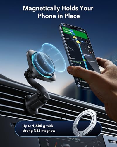ESR OmniLock Qi2.2 25W Certified MagSafe Car Mount Charger with Cryoboost