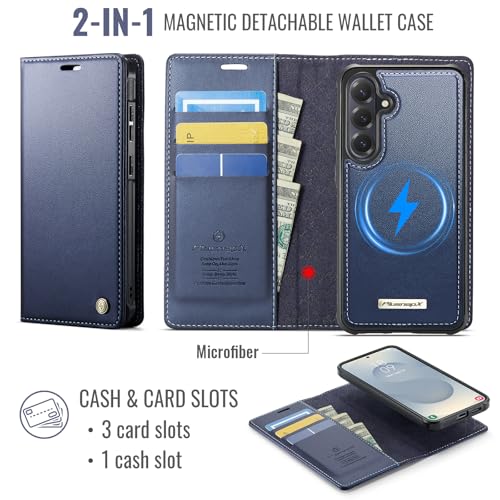 for Samsung Galaxy S26 Plus 2in1 Detachable Wallet Case, Deep Blue - color: (Detachable 2 in 1)-Deep Blue, size: Galaxy S26 Plus