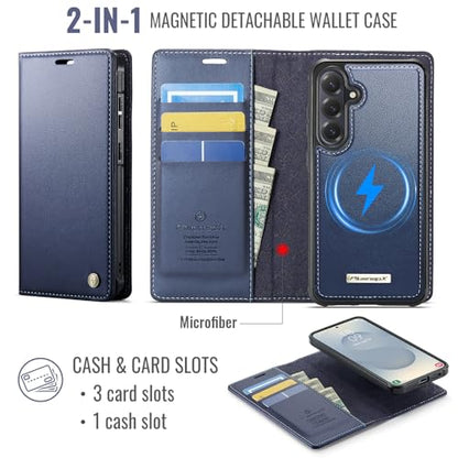 for Samsung Galaxy S26 Plus 2in1 Detachable Wallet Case, Deep Blue - color: (Detachable 2 in 1)-Deep Blue, size: Galaxy S26 Plus