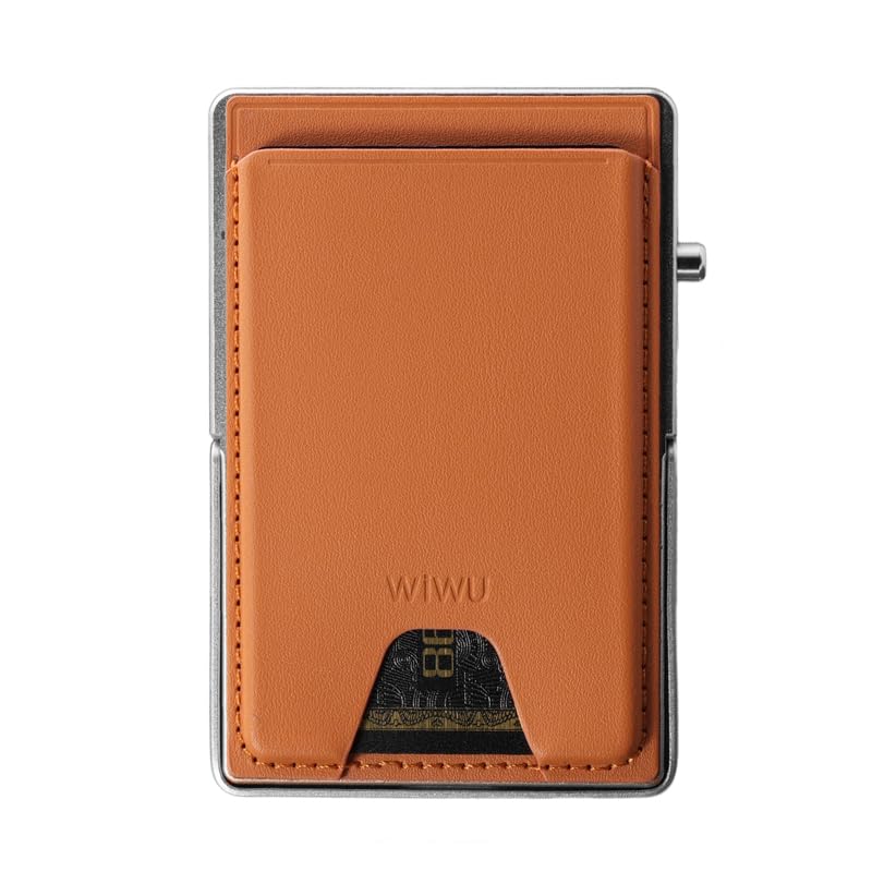 for MagSafe Wallet,Strong Magnetic 7 Card Holder with Stand,Pop Up Cards,RFID Blocking,Metal Leather,Ultra Slim Travel Wallet for iPhone 16 15 14 13 12 Android,Gifts for Men Women (Brown) - color: Brown