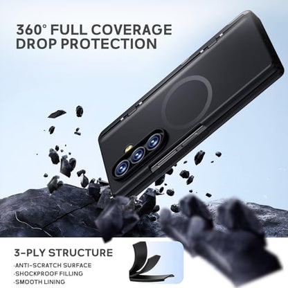 for Samsung Galaxy Z Fold7 Case, [Compatible with Magsafe], [Invisible Kickstand & HD Screen Protector], Protective Phone Case for Samsung Galaxy Z Fold 7, Black - color: Black
