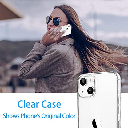 JJGoo for iPhone 13 Case Clear, Transparent Soft Shockproof Protective Slim Thin Phone Bumper Phone Cases for iPhone 13 - color: Clear