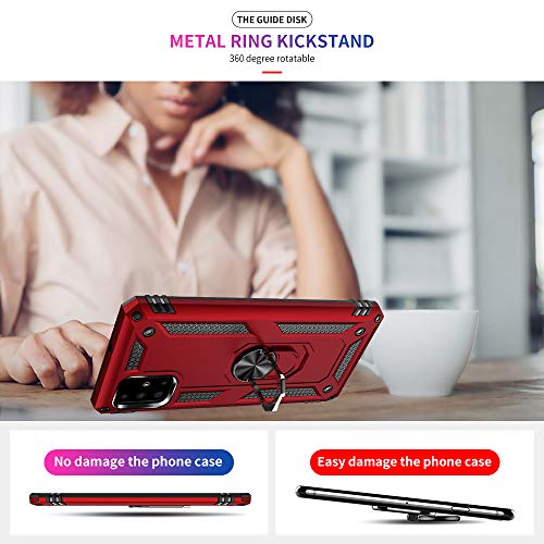 Samsung A71 5G Case, A71 5G Phone Case with Screen Protector, Military Grade Protective Cases with Ring for Samsung Galaxy A71 5G (Red) - color: Samsung Galaxy A71 5G Case Red