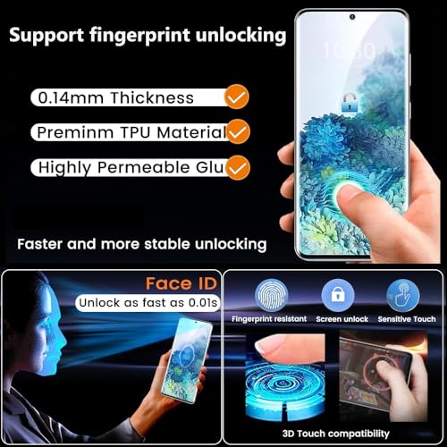 nulala Privacy Screen Protector for Samsung Galaxy S25 Ultra 5G [Not Glass] Support Fingerprint Unlock -Touch Sensitive Anti-Spy Flexible TPU Film for Samsung S25 Ultra 5G, 3-Pack - size: Galaxy S25 Ultra 5G