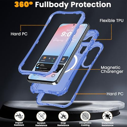 WRJ Magnetic Matte for Samsung Galaxy S26 FE Case,Samsung S25 FE Case [Fit for MagSafe][Military Grade Drop Protection] Translucent Shockproof Protective Phone Case-Ultramarine - color: Ultramarine, style: Matte