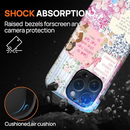 Case Designed for iPhone 14 Pro, Hybrid 2-Layer Case, Military-Grade Protection Durable Shockproof Anti-Scratch Phone Case, Pink Blue Jesus Collage - color: A Pink Blue Jesus Collage, size: Iphone 14 Pro