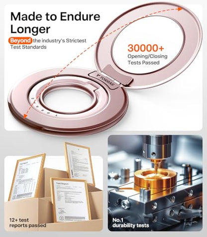 TORRAS 2025 Flagship Magnetic Phone Grip Ring Holder Kickstand, Dusty Rose - color: Dusty Rose Gold