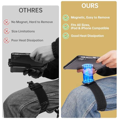 NiHome Adjustable Pilot Magnetic Kneeboard Fit for iPad, Lap Mount, Black - color: Black (with 23.6“ Elastic Strap)