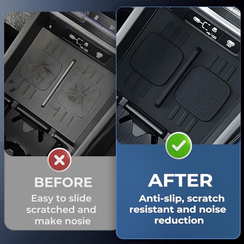 Center Console Wireless Charging Protective Mats for Hyundai Santa Fe 2024 2025 2026, Interior Accessories Silicone Non-Slip Anti-Dust Waterproof Pad, Black