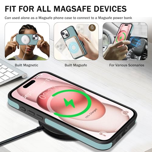for iPhone 15 Wallet Case, 2-in-1 Detachable Phone Case, Card Holder RFID Blocking, Fashionable Faux Leather Card Slot & Folding Design (Blue 6.1'') - color: Blue, size: iPhone 15