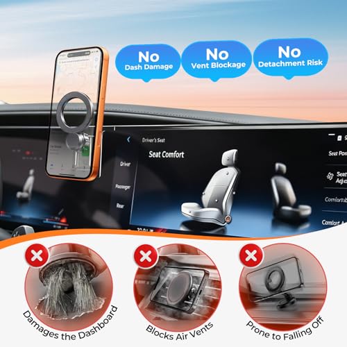 Car Phone Holder for BMW 7 Series & i7 2026 2025 2024 2023 (Only for 14.9-Inch Screen) 360° Rotation Magnetic Cell Phone Mount, Compatible with Magsafe, Does Not Affect Air Vent - size: Fit for 2023-2026 i7/7 Series, 14.9-Inch