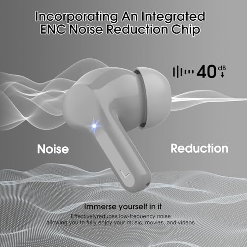 Wireless Earbuds, Bluetooth 5.4 Headphones HiFi Stereo, Bluetooth Earbuds - color: Grey