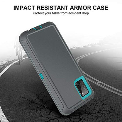 Jelanry for Samsung Galaxy A71 5G Case Heavy Duty & Rugged Cover, Grey/Blue | Dual-Layer Protective Hard Back Cover with Anti-Dust Scratch Raised Screen/Camera Lips Drop Protection for Outdoor Daily Use - color: Gray
