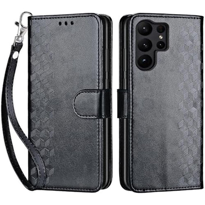 for Samsung Galaxy S23 Ultra Wallet case, Black-Cube | 3 Card Holders, Kickstand, Shockproof TPU Shell, PU Leather, Magnetic Closure, Protective Flip Folio Cover, Women - color: 4