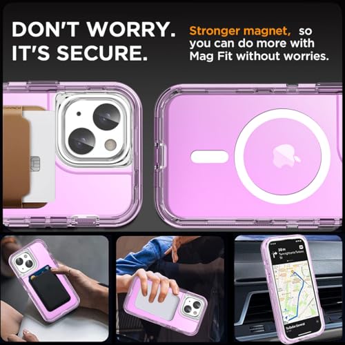AICase for iPhone iPhone 16e/13/iphone 14 Case Clear Compatible with MagSafe 3 in 1 Heavy Duty Drop Protection Full Body Rugged Shockproof/Dust Proof 3-Layer Military Protective Tough Durable 6.1" - color: Purple with Magsafe, size: iphone 13/14/16e