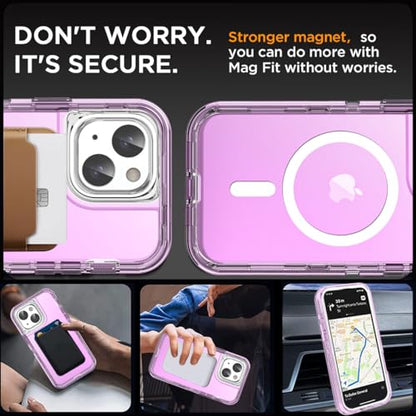 AICase for iPhone iPhone 16e/13/iphone 14 Case Clear Compatible with MagSafe 3 in 1 Heavy Duty Drop Protection Full Body Rugged Shockproof/Dust Proof 3-Layer Military Protective Tough Durable 6.1" - color: Purple with Magsafe, size: iphone 13/14/16e