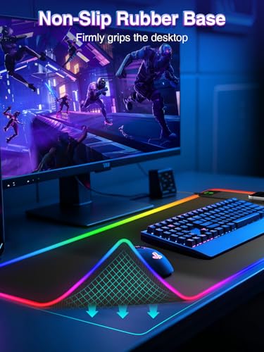 XXL RGB Gaming Mouse Pad with 15W Magnetic Wireless Charger - color: RGB-Magnetic Right Charger-31.5"x15.8"