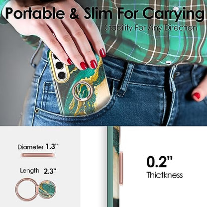 Phone Ring Grip Holder, 360° Rotation Cell Phone Grip Stand, Finger Ring Stand, Metal Finger Ring Grip Kickstand Compatible with iPhone 17 Pro Max 16 15 14 13 12 Magsafe Accessories, Green - color: Dream Green