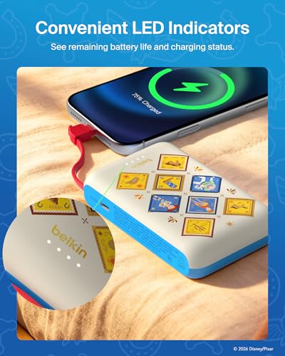 Belkin Disney Toy Story 5 10000mAh 20W USB C Power Bank, Portable Charger - color: Toy Story, style: 10K mAh