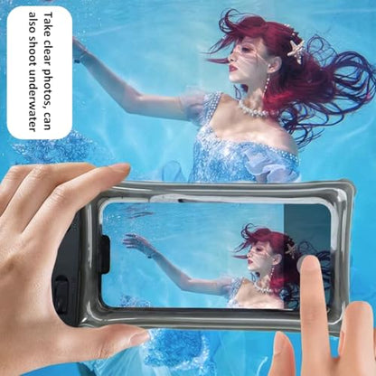 Universal Waterproof Phone Pouch [2 Pack] - IP68 Floating Dry Bag for iPhone 16 Pro Max/15/14/13 & BlackBerry Phone 2025 - Cruise Travel Essentials, Beach, Pool, Kayak(7.0") White