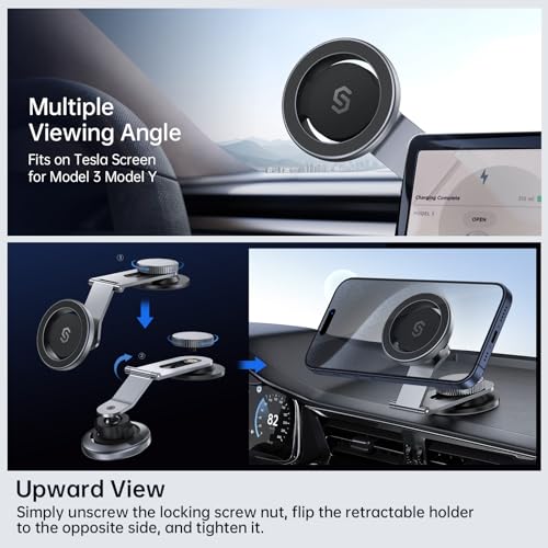 SYNCWIRE MagSafe Car Mount for Dashboard,Foldable Aluminum Arm,Space Gray - color: Space Gray