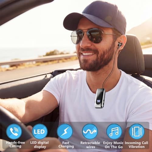 Wireless Headset Wireless Headphones Handsfree Call Wireless Earpiece Noise Cancellation Earbud Earphones Mic Compatible with Cell Phones Car Driver Trucker Business Office (Silver) - color: Silver