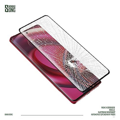2Pcs Screen Protector for MOTO EDGE 30 FUSION,3D Curved Full Coverage Anti-Scratch 9H Hardness For MOTO EDGE 30 FUSION 6.6" 3D Curved Edges Tempered glass Protector Film